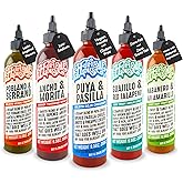 Humble House - Hot Sauce Variety Pack with 5 Low-Sodium Vegan Condiments for Chicken Wings, Tamales, Tacos, Sopes & More, All-Natural Preservative-Free Sauces for Food, 9.5 oz per Bottle