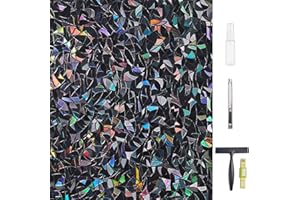 LEMON CLOUD Window Privacy Film Total Blackout Decorative Window Film, Static Cling Darkening Frosted Glass Covering 100% Opaque Removable for High Privacy, Black Half Moon Anti-UV(17.5 x 78.7 Inch)