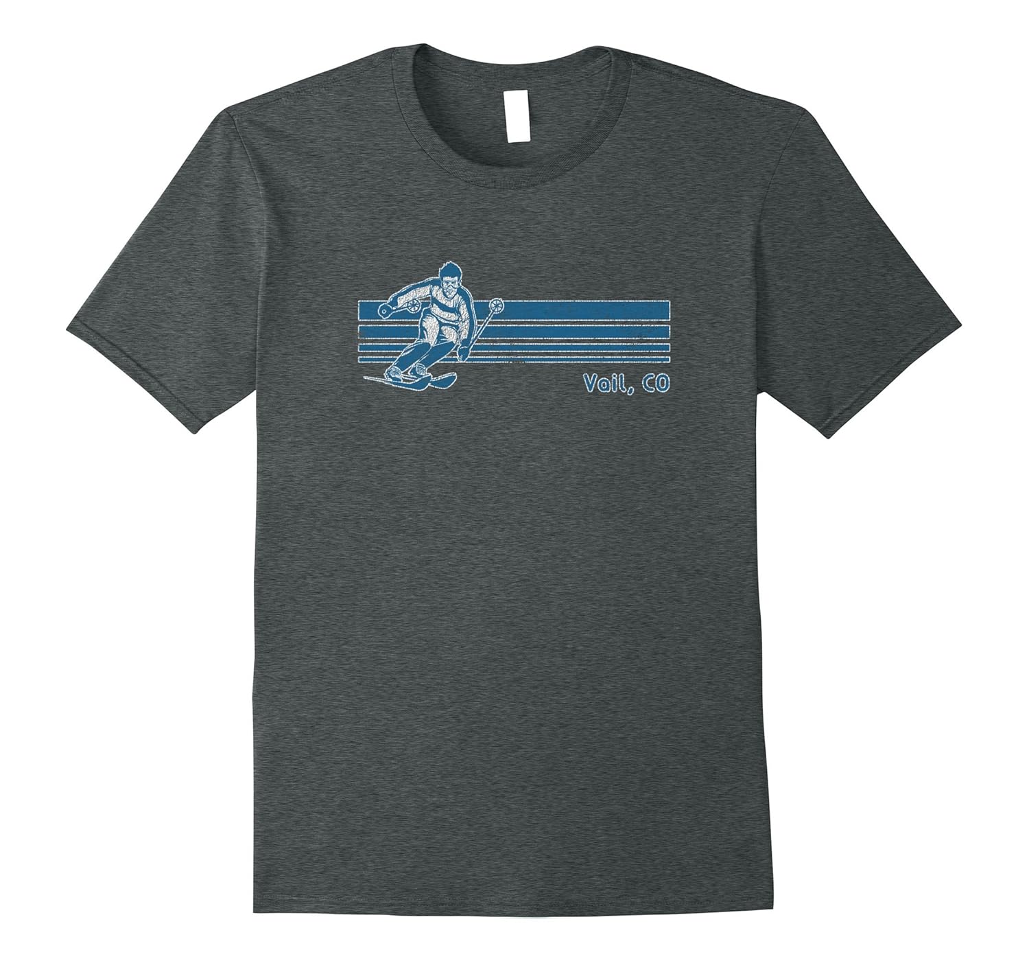 Retro Colorado T-Shirt Vintage Vail Skiing Tee-T-Shirt