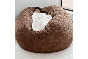 TRAVEVA Big Huge Giant Bean Bag Chair for Adults, (No Filler) Bean Bag Chairs in Multiple Sizes and Colors Giant Foam-Filling Required- Machine Washable Covers, Double Stitched Seams (Coffee,7FT)