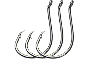Shaddock Fishing 100pcs 7384 2X Strong Custom Offset Sport Circle Hooks Black High Carbon Steel Octopus Saltwater Fishing Hooks-Size:10-10/0