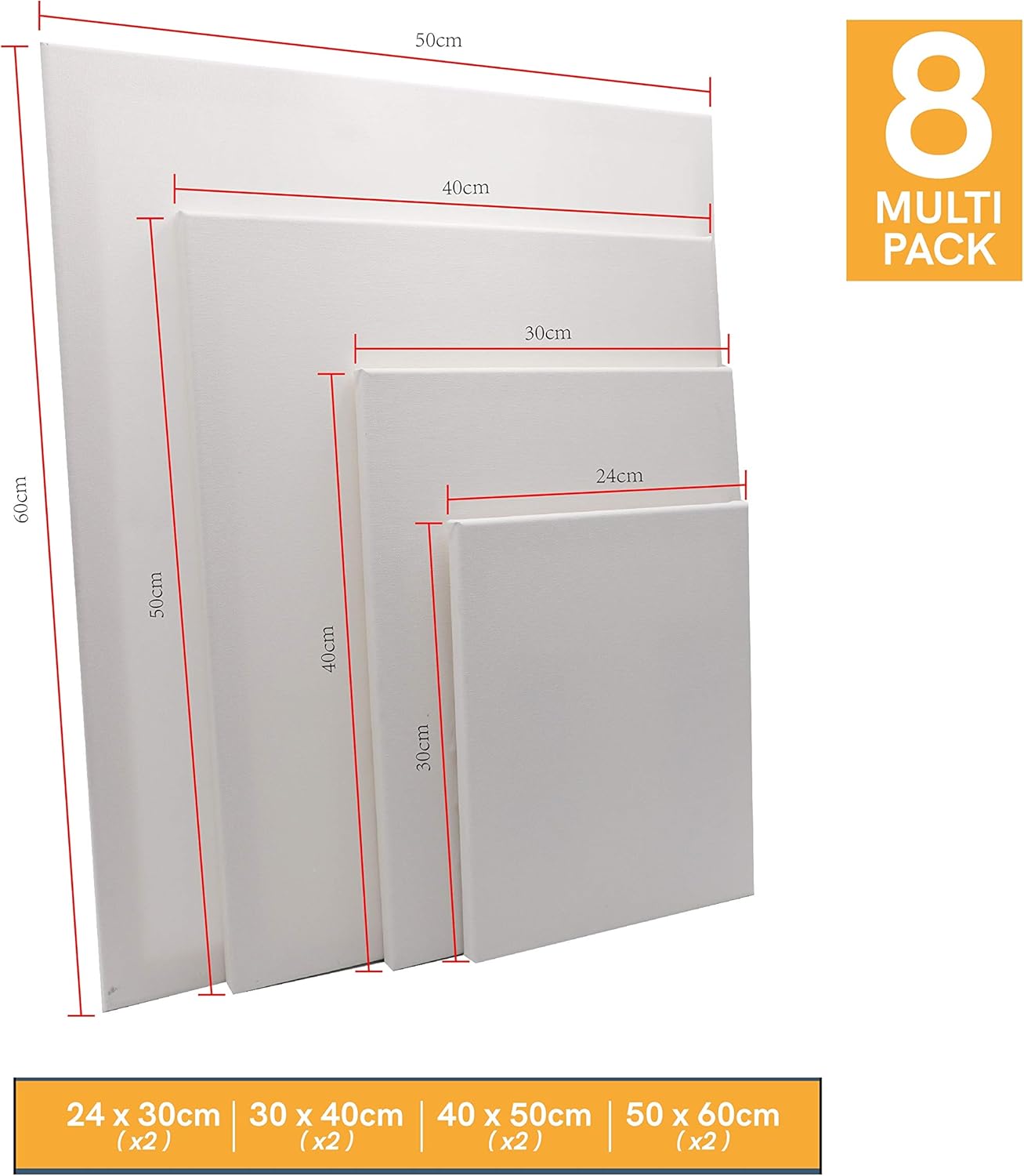Artme Pre-Stretched Canvas 8pcs -24x30, 30x40, 40x50 - Image 3