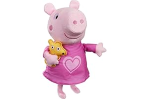 Peppa Pig Peppa’s Bedtime Lullabies Singing Plush Doll, 11 Inch Interactive Stuffed Animal, Preschool Toys for 18 Month Year Old Girls and Boys and Up, with Teddy Bear Accessory