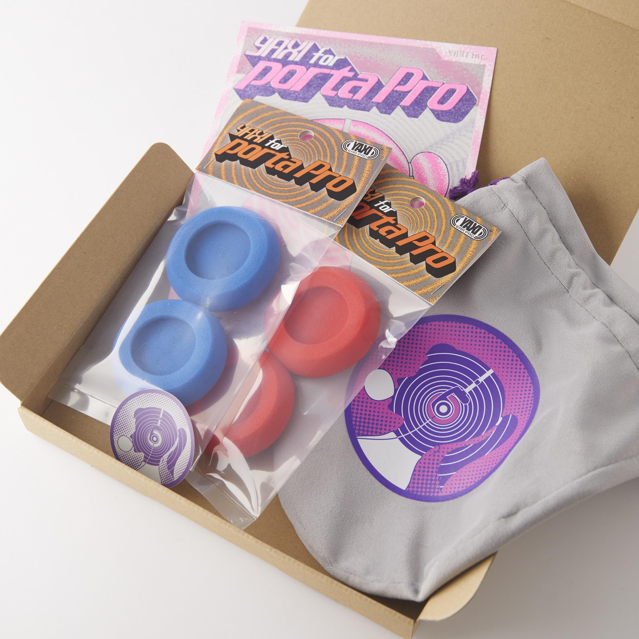 YAXI EARPADS for Koss PORTAPRO 2Pairs+Pouch ((Red+Blue)+Pouch) — image 1