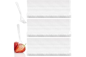 Covzoe 500 Pieces Plastic Mini Forks, 3.7 Inch Clear Small Dessert Forks, Disposable Plastic Appetizer Fork, Exquisite Mini T