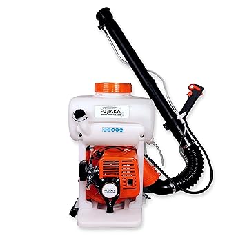 FUJIAKA MYSTER, Backpack 1.25kW 42.7 CC, 2 Stroke Petrol Engine Cold Fogger Mist Blower, Crop Duster Sprayer (White & Orange)