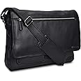 VALENCHI Leather Messenger Bag For Men - Laptop Messenger Briefcase & Shoulder Bag-Office, Work, Travel