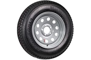 eCustomrim Trailer Tire On Rim ST175/80D13 175/80D 13 B78-13 Load Range C 5 Lug Wheel Silver Modular - 2 Year Warranty w/Free Roadside