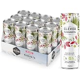 Clever Non-Alcoholic Margarita Mocktail 12 Pack | Sugar-Free Zero Cal | Zero proof canned cocktail, sugar-free, zero calorie, vegan, gluten-free, ready to drink for dry January