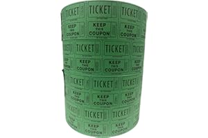 The Ticket Gurus-Raffle Tickets - 4 Rolls of 2000 Double Tickets 8,000 Total 50/50 Raffle Tickets-(4) Green Rolls