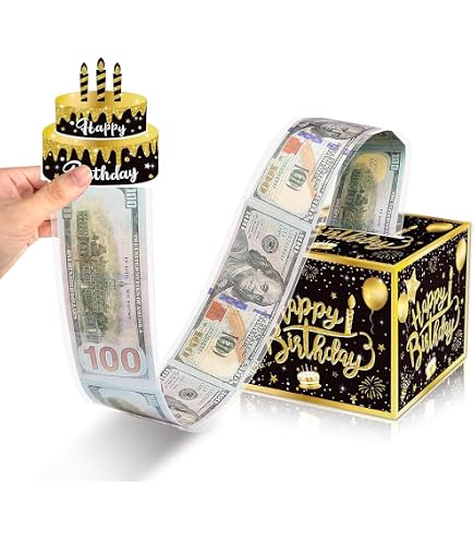 Jacyan Birthday Surprise Gift Box Explosion For Money, Exploding Money Gift Box For Cash Pop Up Birthday Money Explosion Box Surprise Party Gift 12 Folding Bounce Boxes For Men Women Kids