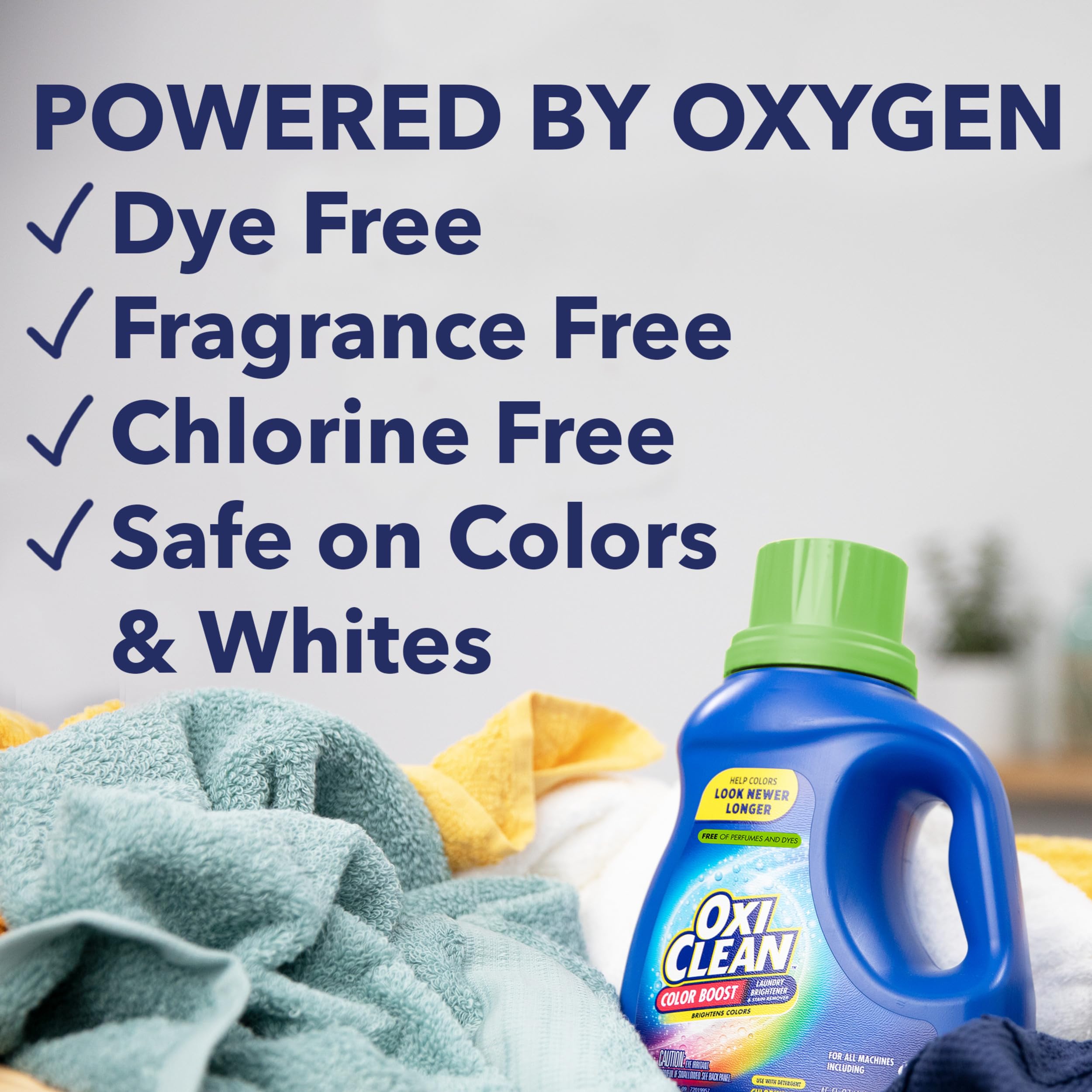 OxiClean Color Boost Laundry Brightener and Stain Remover Liquid Free, 45 fl oz