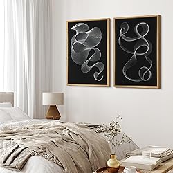 MUDECOR Framed Canvas Print Wall Art Set White