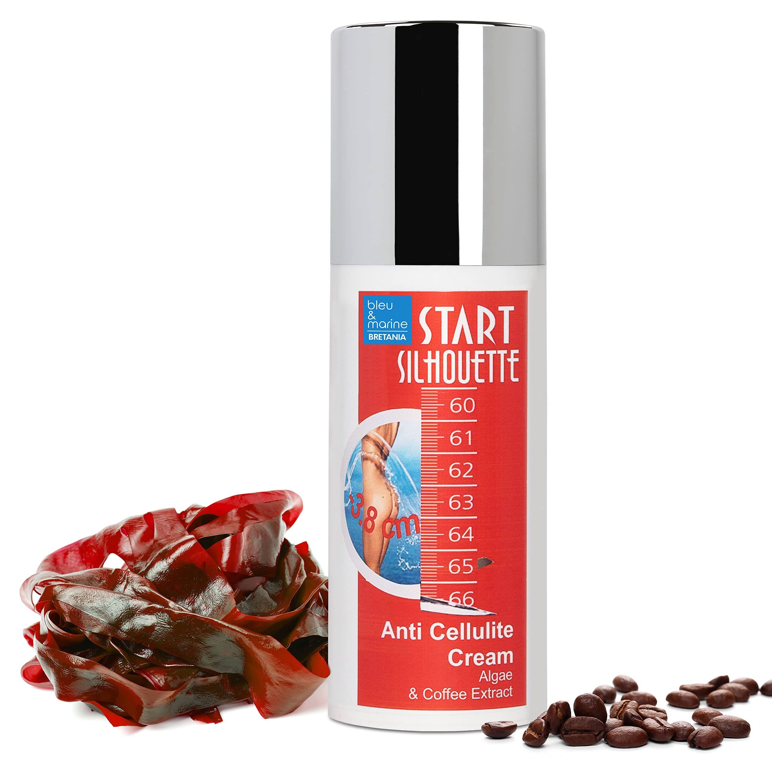 bleu & marine Bretania - 4-in-1 Anti Cellulite Cream | Professional Strength Formula | Detox Effect & Fat Burning Action | Marine Cosmetics, Ivory, 500ml