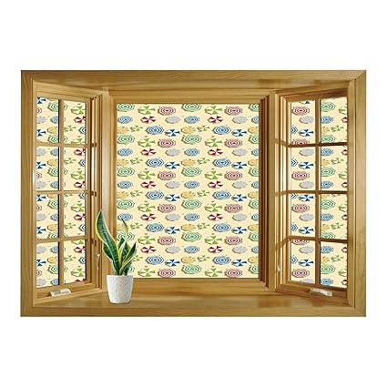 Amazon Com Scocici!    Peel And Stick Fabric Illusion 3d Wall Decal - scocici peel and stick fabric illusion 3d wall decal photo sticker abstract colorful umbrellas