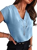 ANRABESS Women Tops Cap Sleeve Textured Dressy