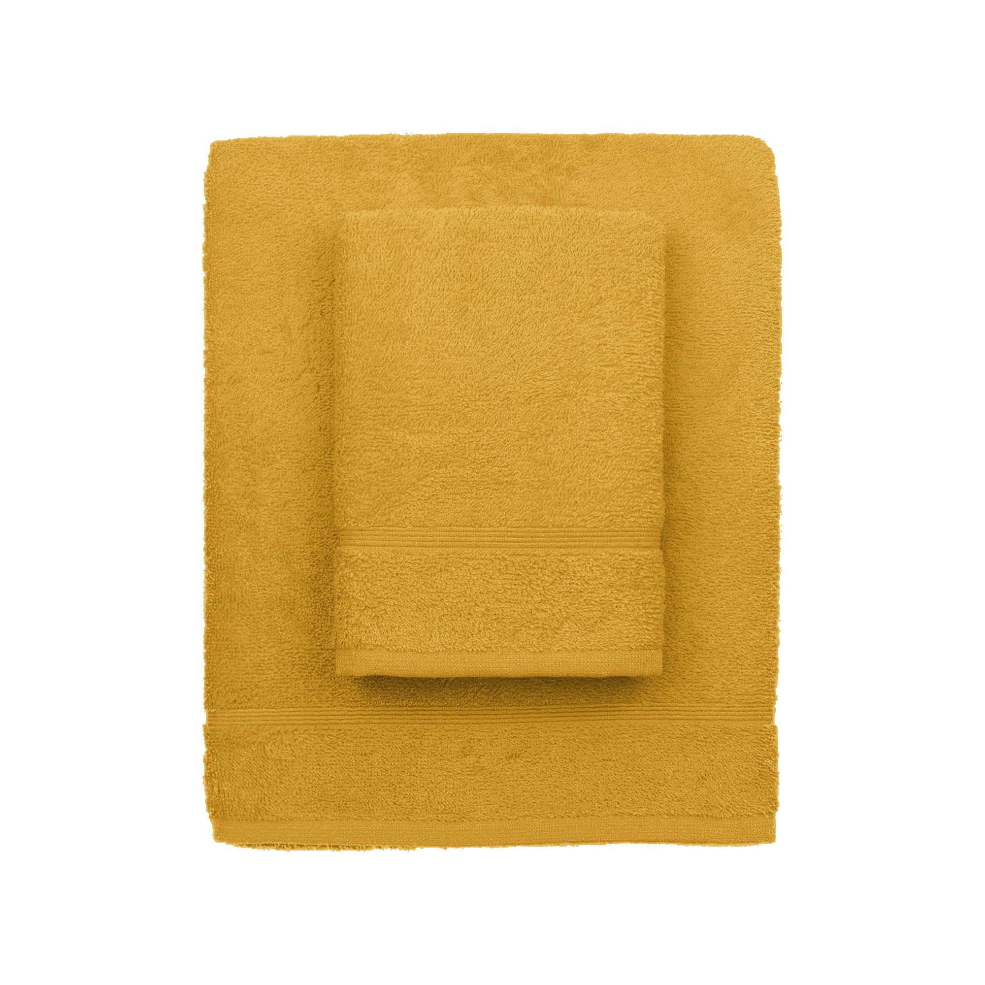 zer0bed, Lilac Bath Towels, Set of 2 Bath Towels, Face Towel, Bidet Towel, Plain Colour, Yellow, 100% Cotton, Set of 2