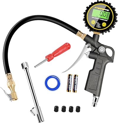 ATsafepro Digital Tyre Pressure Gauge & Inflator 200 PSI with LED Light
