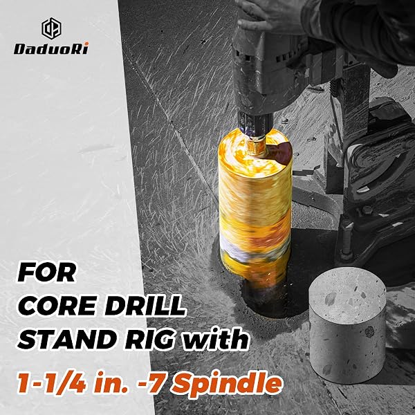 DADUORI 10 INCH WET CORE DRILL BIT, 10″ DIAMETER X 14″ DEPTH, 1-1/4″-7 THREAD DIAMOND CORE BITS FOR CONCRETE WITH REBAR, MASONRY, BRICK BLOCK,CEMENT, STUCCO, STONE (254MM)