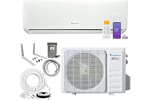 Klimaire 12,000 BTU 22 SEER2 Wall Mounted Ductless Mini Split Inverter A/C Heat Pump System w/ 16’ Installation Kit & Wall Mounting Bracket 115V