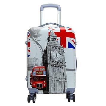 Tramp & Badger Polycarbonate 360 Degree Rotating Wheels Clock Tower Printed Pattern Non-Breakable Trolley Bag with 28-inch Cabin (Multicolour)