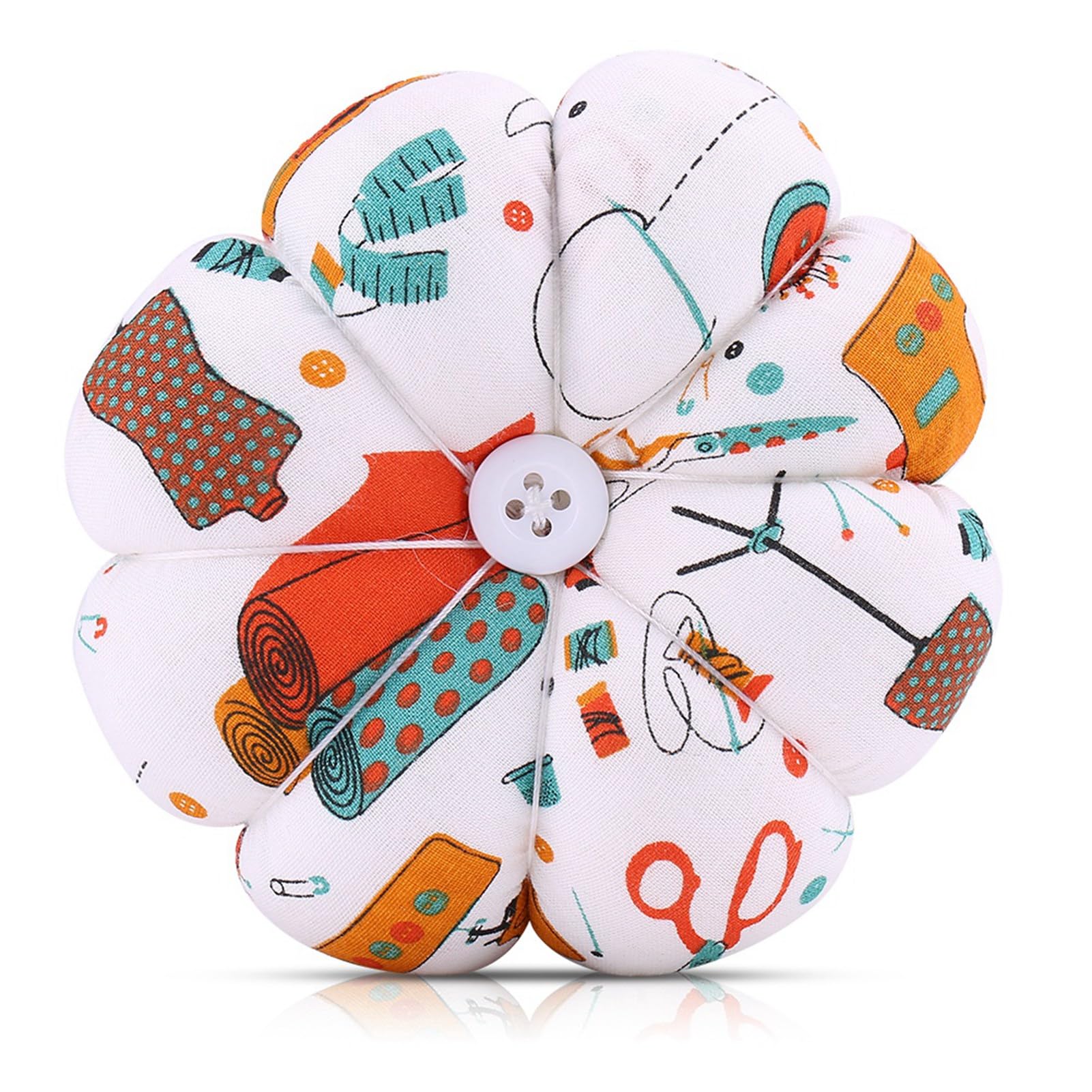 1 x Creative Pin Cushion Wrist Pumpkin Fabric Sewing Needles Pin Cushion with Elastic Wrist Belt for Sewing Tailor(Number 2)