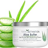 Total Activation Large 8 oz Hawaiian Aloe Vera Cream for Face, Moisturizer to use Day or Night, Anti Wrinkle Aloe Vera Lotion for Skin, Sunburn Relief, and Dry Skin