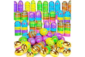 Lot de 24 œufs de Pâques en plastique imprimés vides à remplir pour la chasse aux œufs de Pâques, les œufs de surprise, les p