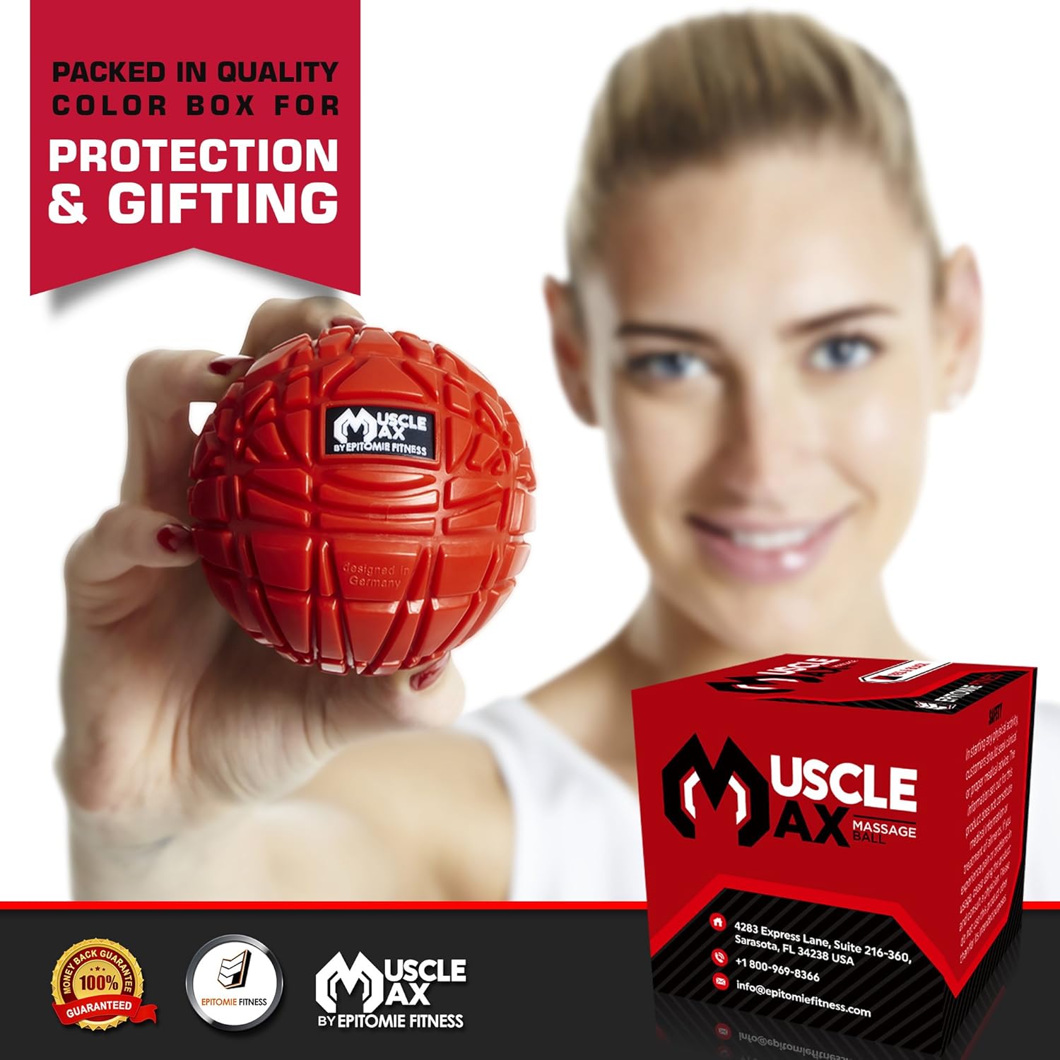 Muscle Max Massage Ball - Therapy Ball for Trigger Point Massage - Deep Tissue Massager for Myofascial Release - Mobility Ball for Exercise & Recovery: Health & Personal Care