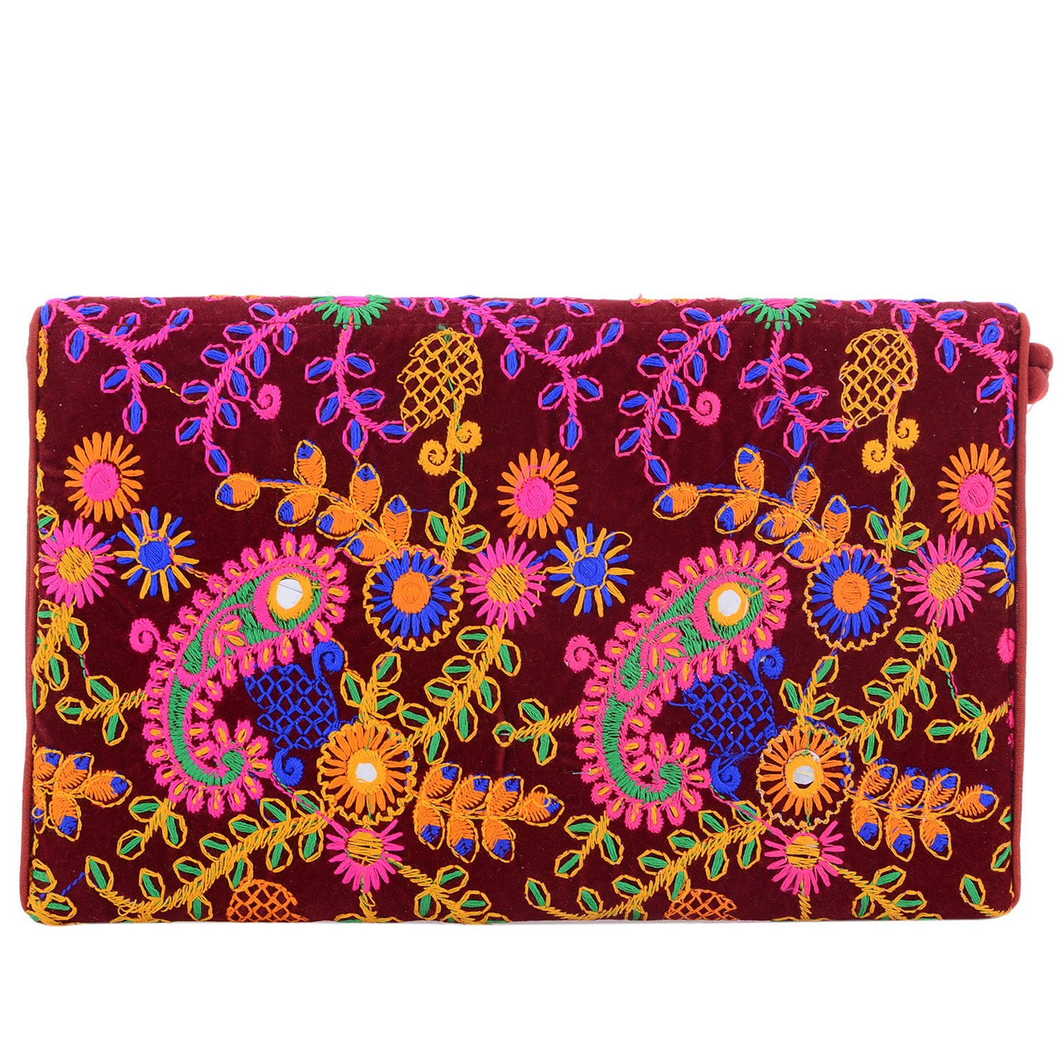 craft trade cotton embroidered clutch bag for women & girls