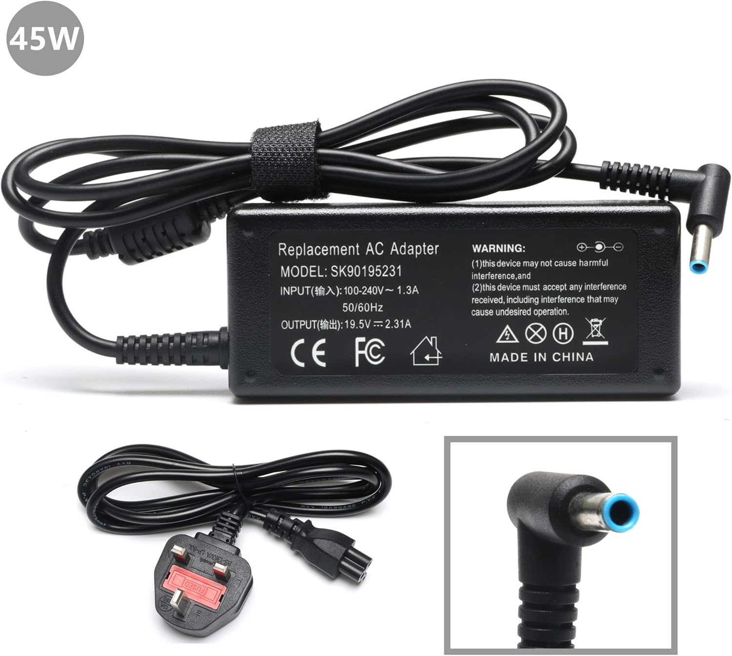 19.5V 2.31A 45W AC Adapter Power Cord for HP Chromebook 11 G3 G4 Stream