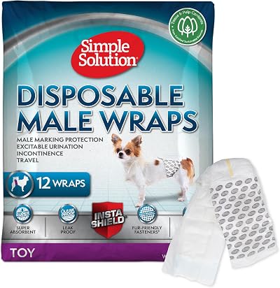 Simple Solution Disposable Toy Male Wraps for Dogs 12 Count XS/Toy