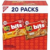 RITZ Bits Peanut Butter &amp; Cheese Sandwich Crackers Variety Pack, 20 ct | Lunch Snacks for Kids and Adults, Snack Packs, Individually Wrapped