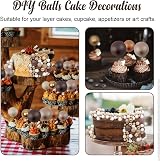 LARDUX 45 Pcs Ball Cake Toppers Boho DIY Balloon Cupcake Decorations Brown view 6