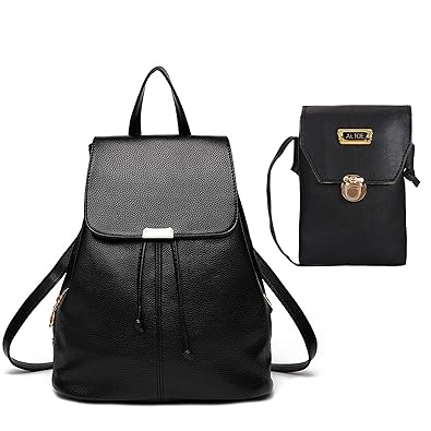 Premium 2018 New Women Leather Backpacks Students School bags for Girls Teenagers Travel Rucksack Black Color Small Shoulder Bag