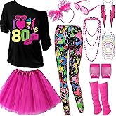 GDXINYES 80s Outfits for Women The 80's Costume Accessories for Women 1980s Costume 22 Pcs 80s Party Halloween outfits