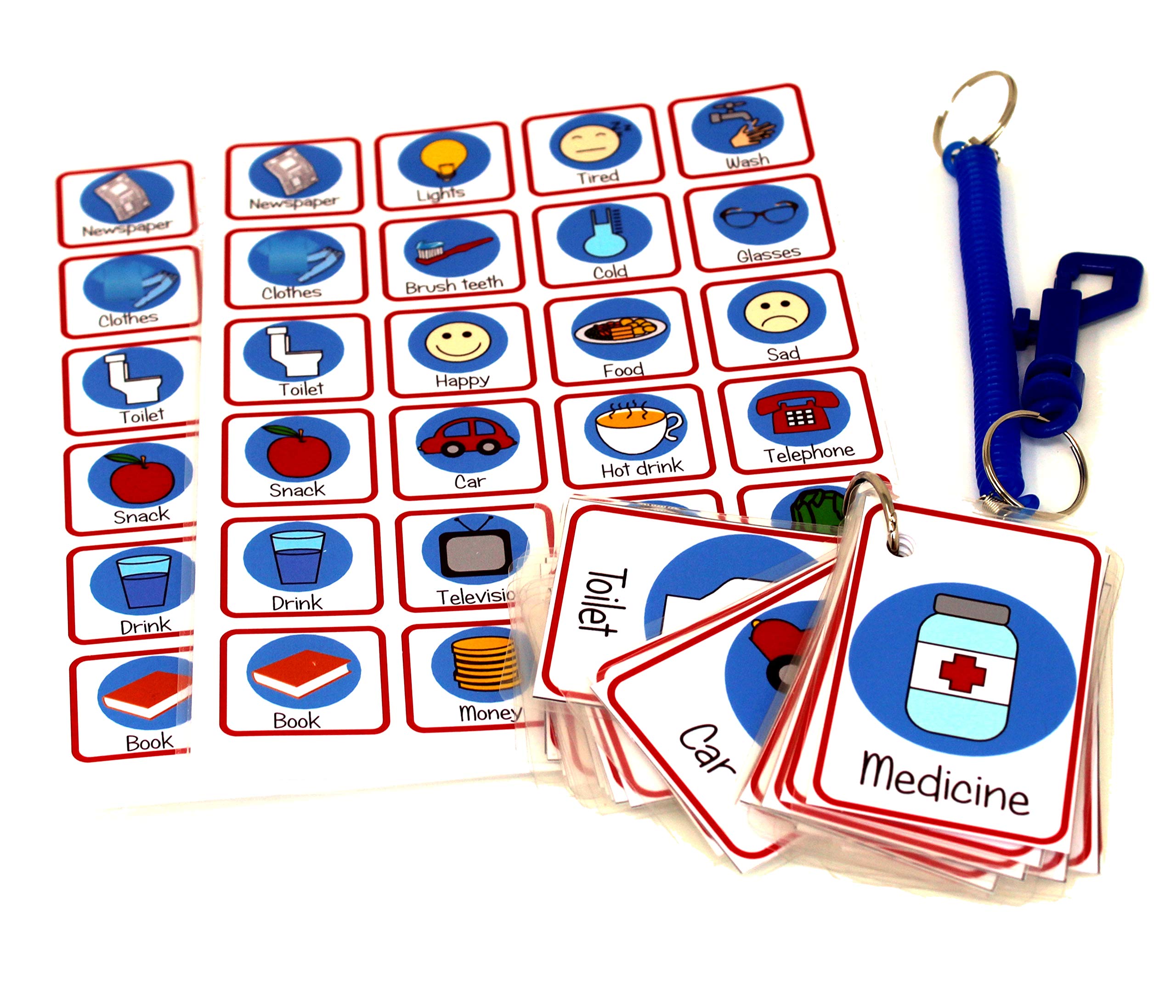 Picture Word Communication Aid Flash Cards for adults dementia Alzheimer's autism adult