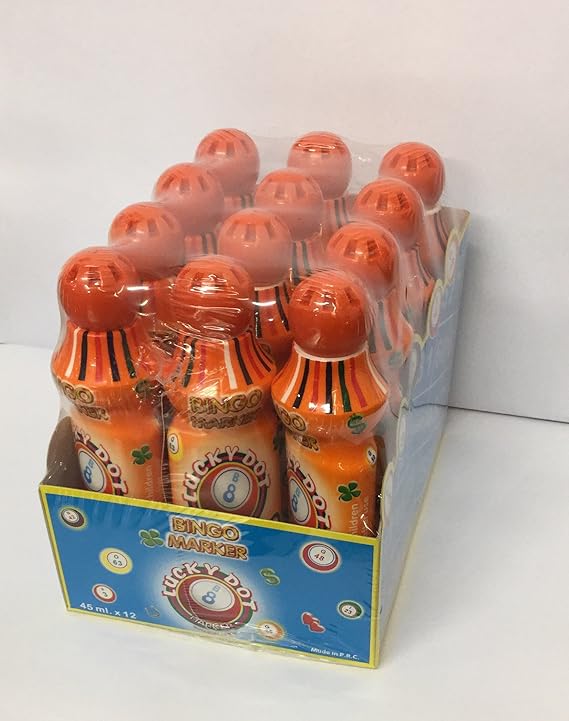 12 Pack Of Bingo Dabbers/Markers 45ml of ink - ORANGE: Amazon.co.uk