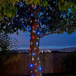Red White and Blue Christmas Lights, 200 LED 66 FT