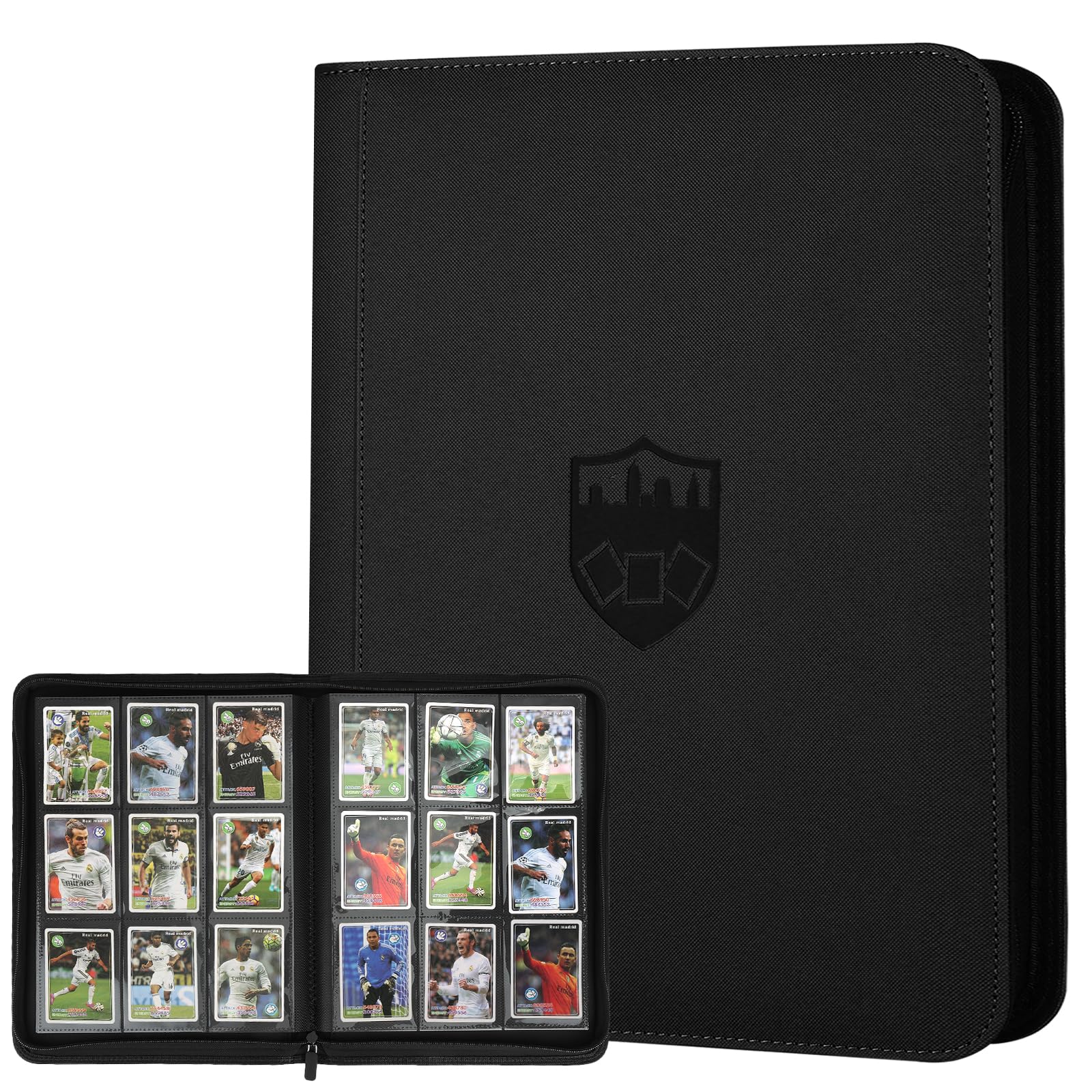 Photo 1 of Trading Card Binder 9 Pocket, GERMUN PU Cover Card Binder for 360 Cards, Premium Trading Card Holder Folders, Double Sided Pocket Card Album for MTG, TCG (Black)
