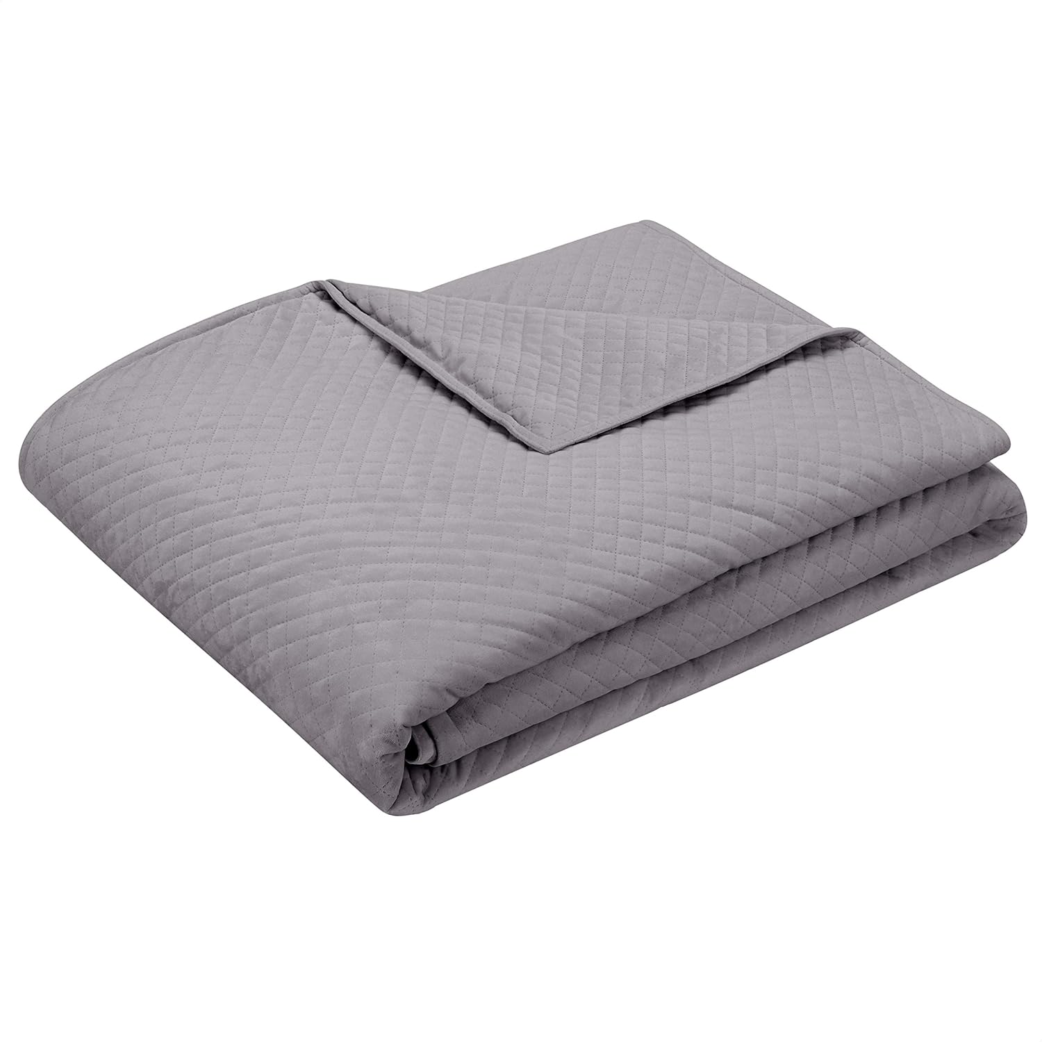 Basics Quilted Minky Weighted Blanket Cover - 60" x 80" (Full/Queen), Dark Grey: Home & Kitchen