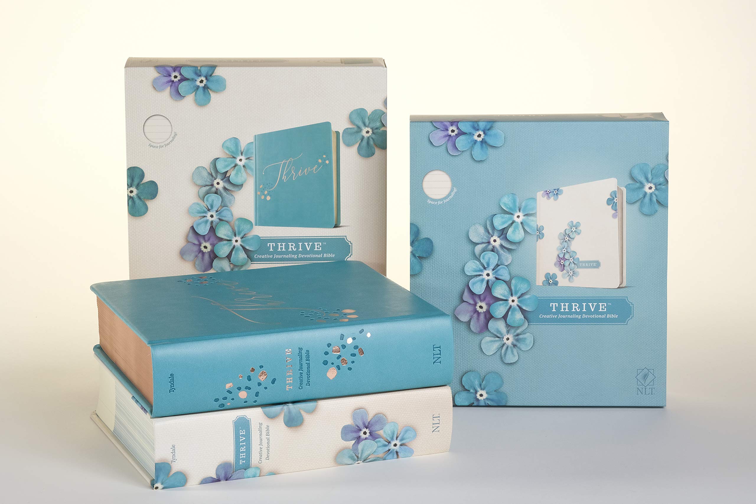 NLT THRIVE Creative Journaling Devotional Bible (Hardcover LeatherLike, Teal Blue with Rose Gold) NLT THRIVE Creative Journaling Devotional Bible (Hardcover LeatherLike, Teal Blue with Rose Gold) Imitation Leather