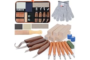 Fohil 33-in-1 Wood Carving Kits with Detail Carving Knife, Whittling Knife, Wood Carving Tools for Adults Beginners, Whittlin
