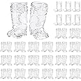 SAIAOKJ Cowboy Boot Shot Glasses,48 Pcs 1 Oz Mini Plastic Boot Shot Glass, Reusable Plastic Boot Cups for Cowboy Cowgirl Western Theme Party Supplies Bachelorette Birthday Party Favors(Clear)
