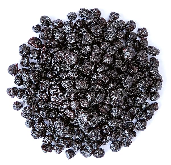 FOOD TO LIVE ORGANIC DRIED BLUEBERRIES, 8 OUNCES NON-GMO, WHOLE BERRIES, LIGHTLY SWEETENED, COATED WITH SUNFLOWER OIL, KOSHER, VEGAN, UNSULFURED, BULK. RICH IN ANTIOXIDANTS. FOR SNACKING, BAKING.