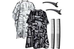 CZAYEFNH Salon Barber Cape, Professional Hair Cutting Kit, 2PCS Haircut Cape Accessories Adjustable Snap Beard Apron as Hair 