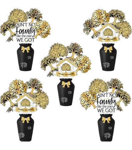 InMemory Familientreffen-Hintergrund „We Are Family“ – 2,1x1,5 M, Schwarz-gold