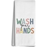 Dwept Kids KidBathroom Decor, Kids Hand Towels, Kids Bathroom Accessories, Little Girls Boys Bathroom Kitchen Decor forKids, Wash Your Hands Boho Nursery Dish Towels Tea Towels for KitchenBathroom