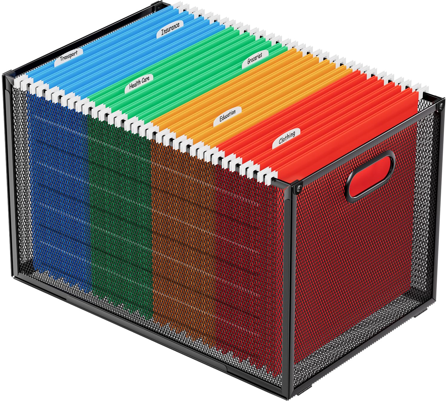 Photo 1 of MaxGear Mesh Hanging File Organizer Box, Metal Storage Crate for Letter/Legal Size Files, with Handles for Office, Pantry, Clothes, and Bath