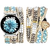 JR.DM Boho Beaded Handmade Braided Bracelet Band Women 20mm Compatible with Samsung Galaxy Watch 7/6/5/4/Active 2/4 Classic/6 Classic/5 Pro/FE 40mm 42mm 43mm 44mm 45mm 46mm 47mm